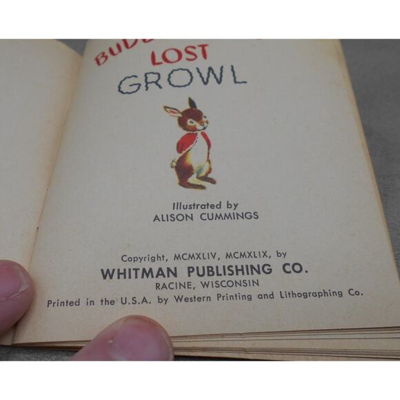 Whitman Tiny Tales #2952 Buddy Bear's Lost Growl 1949 Antique Children's Book - Picture 7 of 10